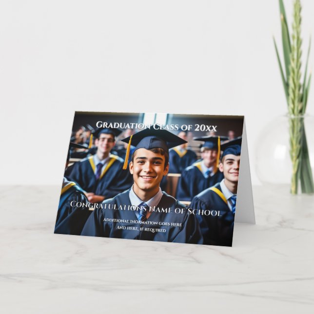 Graduation photo mens DIY template plain simple (Front)