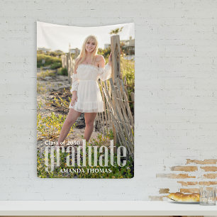 Graduation Photo Minimalist Simple Script Modern Banner