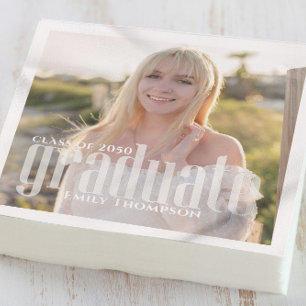 Graduation Photo Modern Elegant Minimalist Napkin