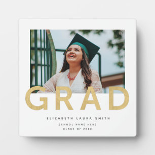 Graduation Photo Modern Gold Personalized Keepsake Plaque