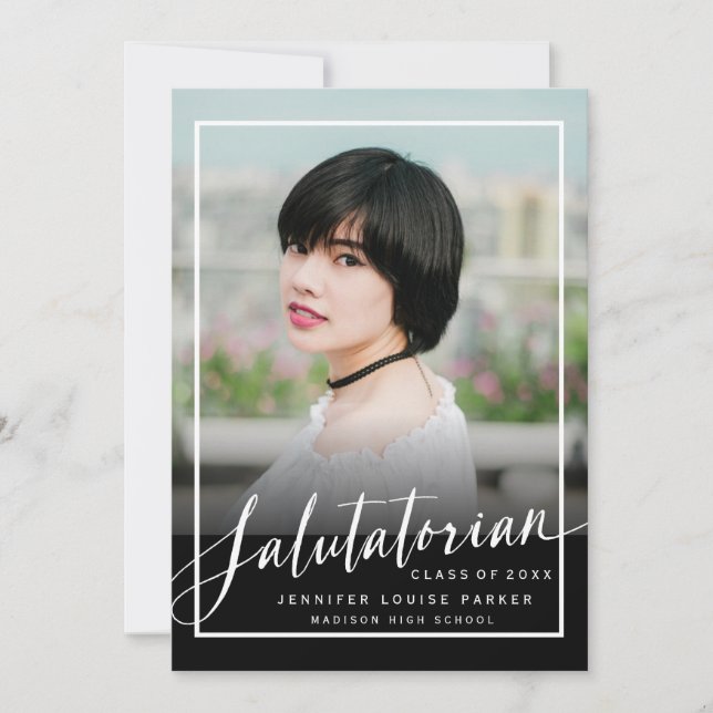Graduation photo moderne Faire-part salutatorien (Devant)