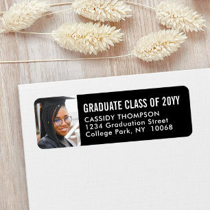 Graduation Photo moderne noir blanc Adresse de ret