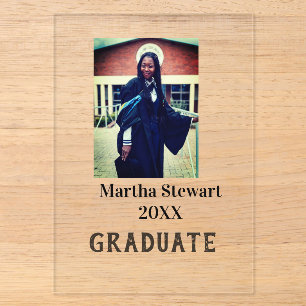 Graduation photo name year class university simple acrylic invitations