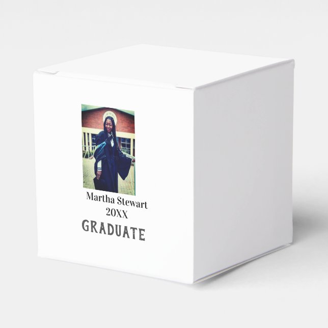 Graduation photo name year class university simple favor box (Front Side)