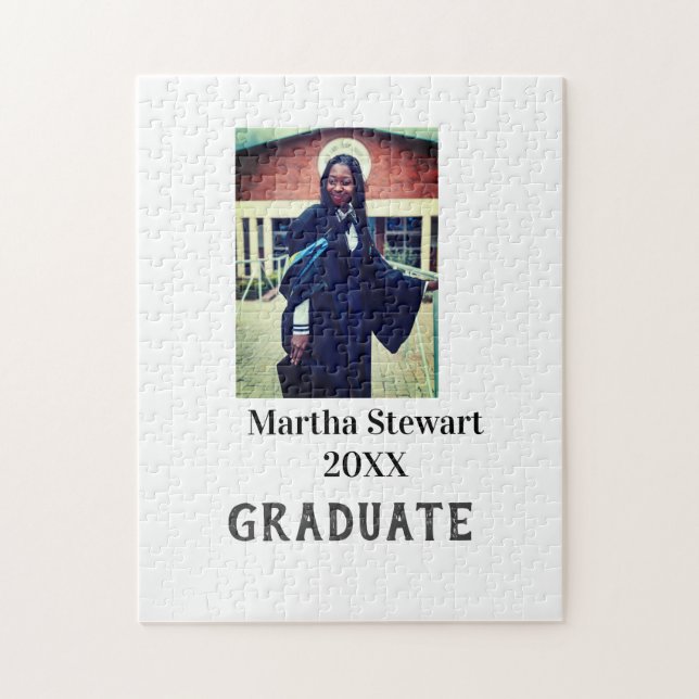 Graduation photo name year class university simple jigsaw puzzle (Vertical)