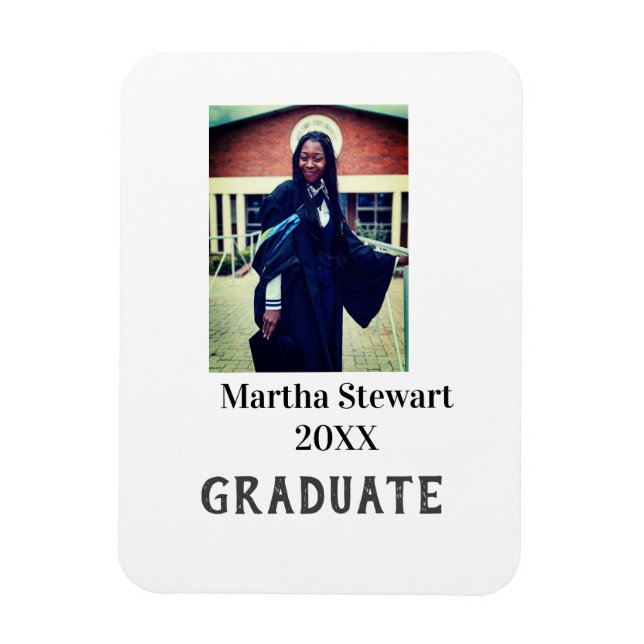Graduation photo name year class university simple magnet (Vertical)