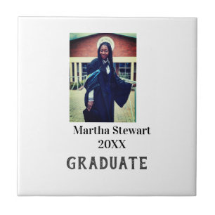 Graduation photo name year class university simple tile