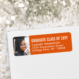 Graduation Photo Orange and White Adresse de retou