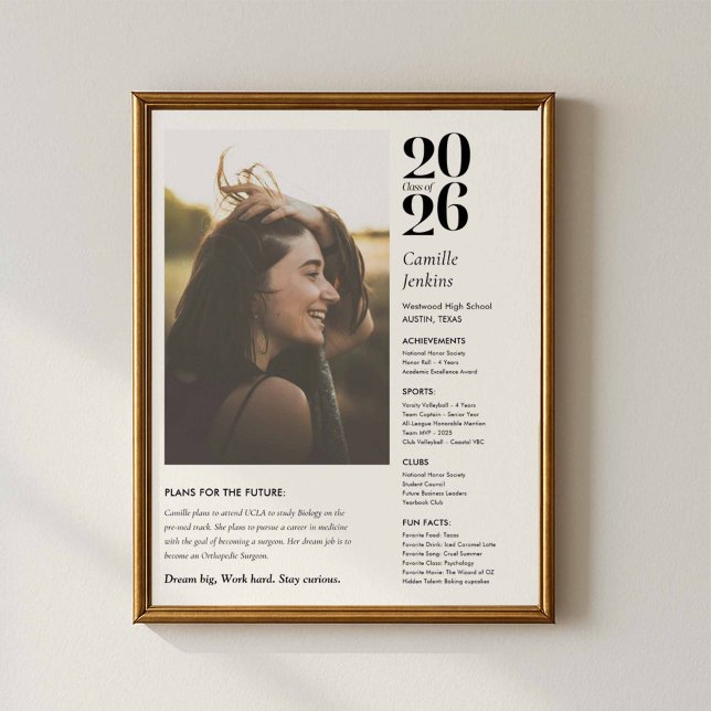 Graduation Photo Poster Class of 2026 (Senior 2026 Photo Graduation Poster)