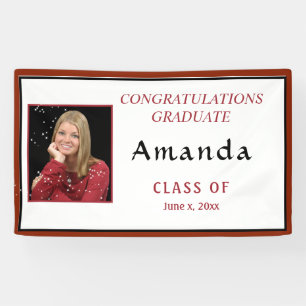  Graduation Photo Red & Black Class of  Banner