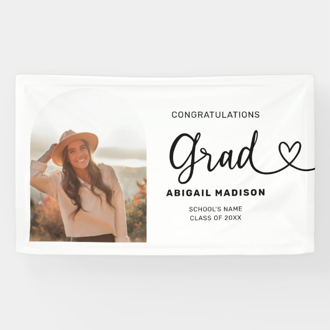 Graduation Photo Script with Heart Banner (Horizontal)