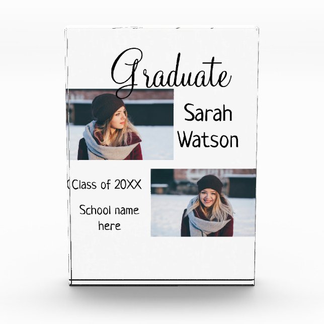 graduation photo simple classic add class year sch block (Front)