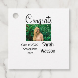 graduation photo simple classic add class year sch favour tags