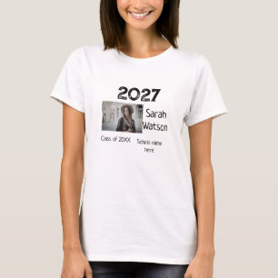 graduation photo simple classic add class year sch T-Shirt
