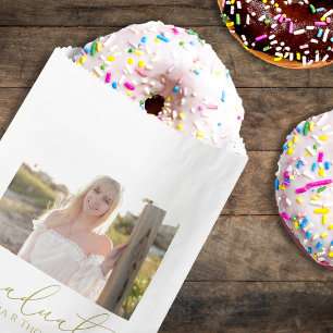 Graduation Photo Simple Elegant Gold Minimalist Favour Bag