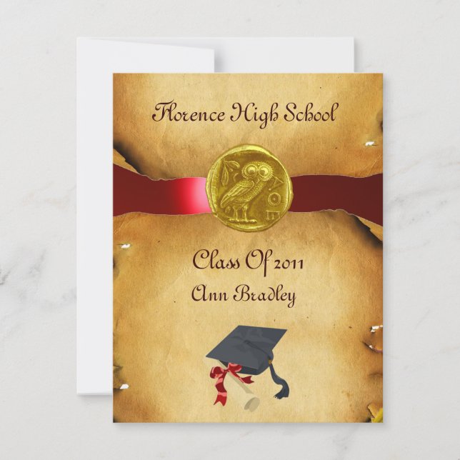 GRADUATION PHOTO TEMPLATE GOLD OWL (Front)