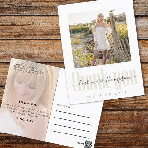Graduation Photo Template Gold Typography Script Postcard