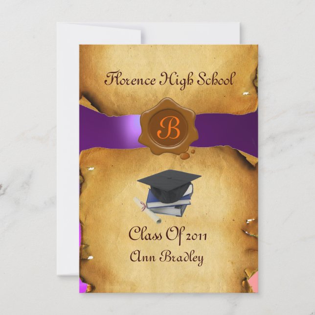 GRADUATION PHOTO TEMPLATE PARCHMENT blue Wax Seal (Front)