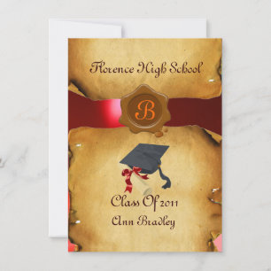 GRADUATION PHOTO TEMPLATE PARCHMENT red Wax Seal