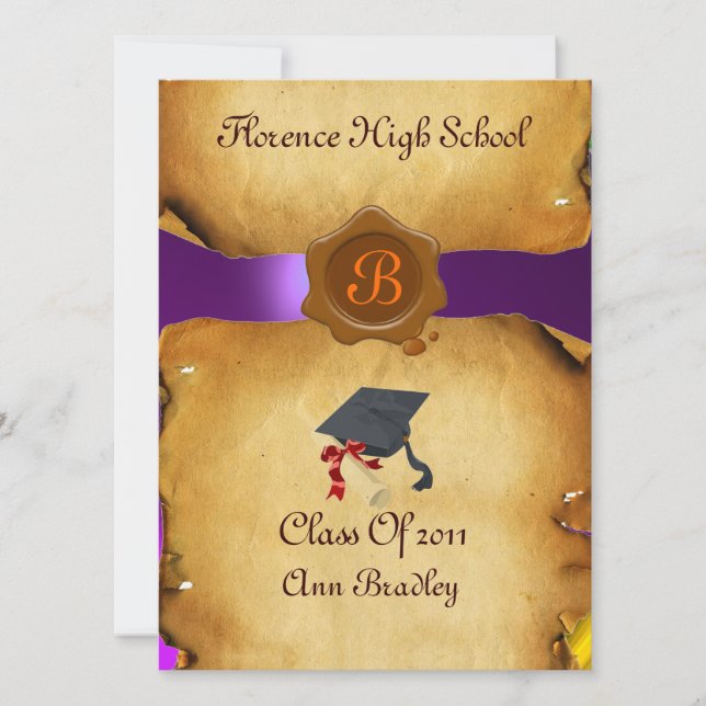 GRADUATION PHOTO TEMPLATE PARCHMENT Wax Seal (Front)