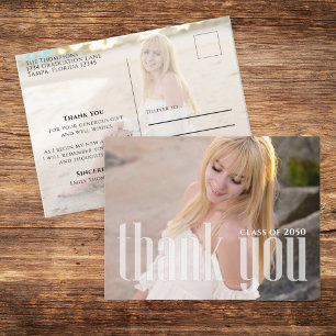 Graduation Photo Thank You Card Custom