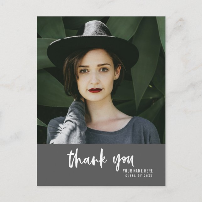  Graduation Photo Thank You Postcard (Front)