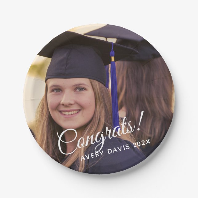 Graduation Photo Year Class of 2024 Paper Plate (Front)