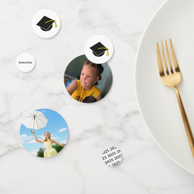 Graduation Photo Year Name Table Confetti (Group)