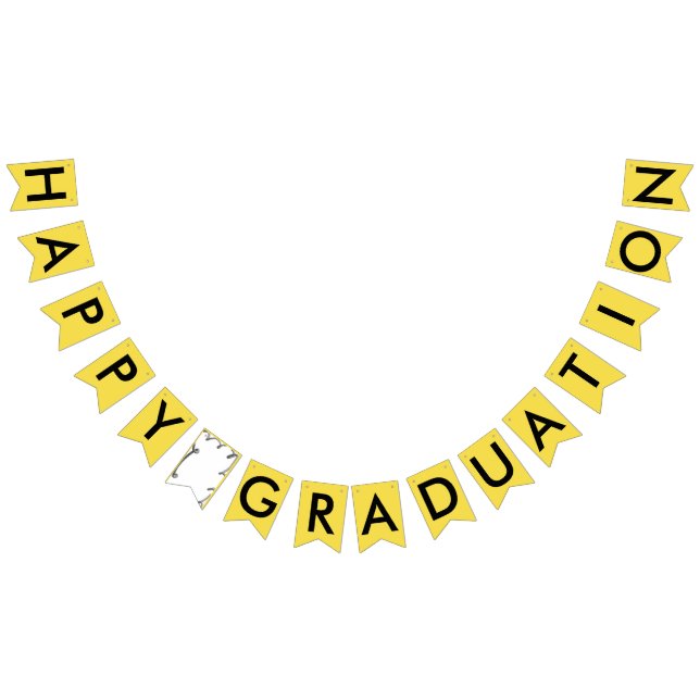 Graduation Photo Yellow Black Bunting Flags (All)