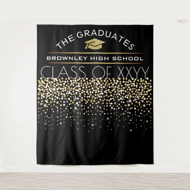 Graduation Photobooth backdrop Tapestry (Front)