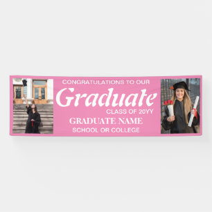 Graduation Photos, Class of Year, Graduate Pink  Banner