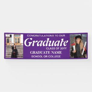 Graduation Photos, Class of Year,Graduate Purple Banner