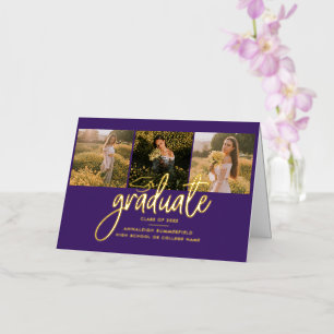 Graduation Photos Gold Foil Grad 2025 Announcement