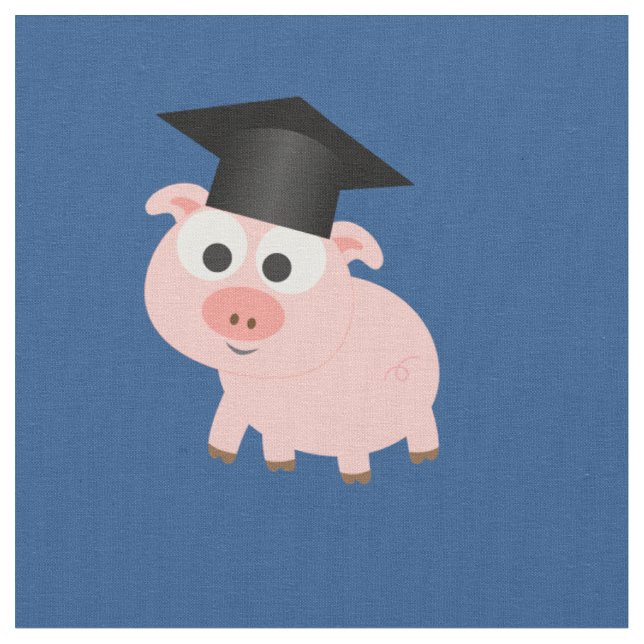 Graduation Pig Fabric (Close Up)