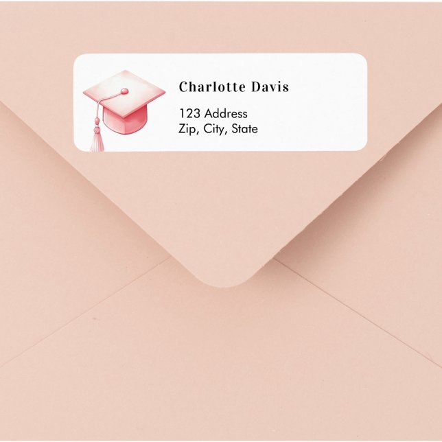 Graduation pink cap return address  (Creator Uploaded)
