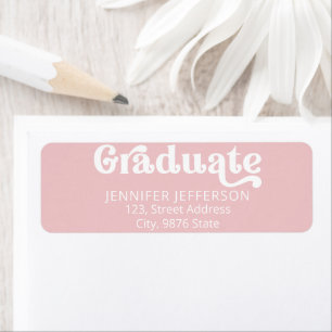 Graduation pink girly return address label