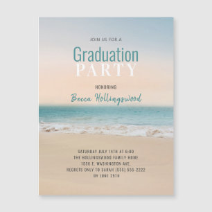 Graduation Plage Thème Fête Invitation