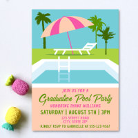 Graduation Pool Party Tropical Swimming Pool