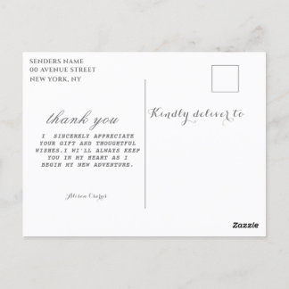 graduation postcard thank you script