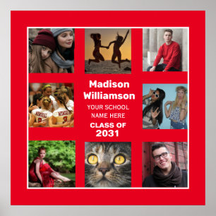 Graduation Poster 8 Photo Collage Class Of Year