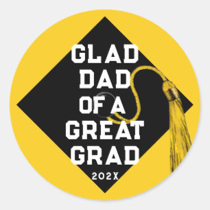 Graduation Proud Dad Classic Round Sticker