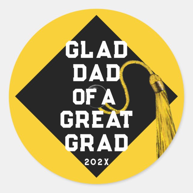 Graduation Proud Dad Classic Round Sticker (Front)
