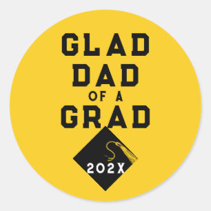 Graduation Proud Dad Classic Round Sticker