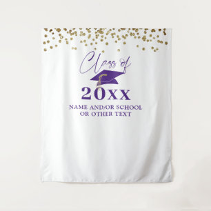 Graduation Purple Class Year Backdrop Tapestry