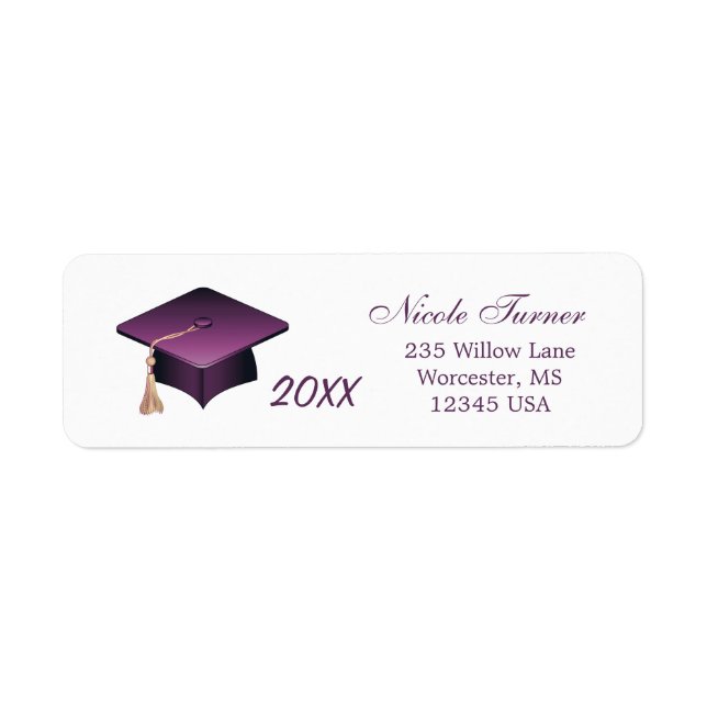 Graduation purple mortar cap (Front)