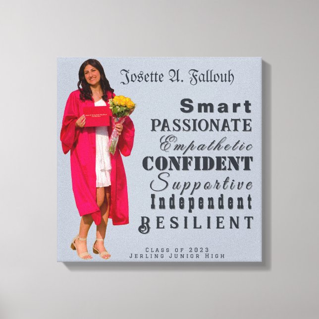 Graduation Qualities of A Great Woman 3f Canvas Print (Front)