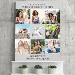 Graduation Quote 8 Photo Collage Monogrammed Grey Canvas Print<br><div class="desc">Chic Canvas Print to personalize for your graduate. The photo template is set up for you to add 8 of your favourite photos of your study years. Your photos are displayed in square / instagram format in a simple grid style photo collage. This monogrammed design is further personalized with the...</div>