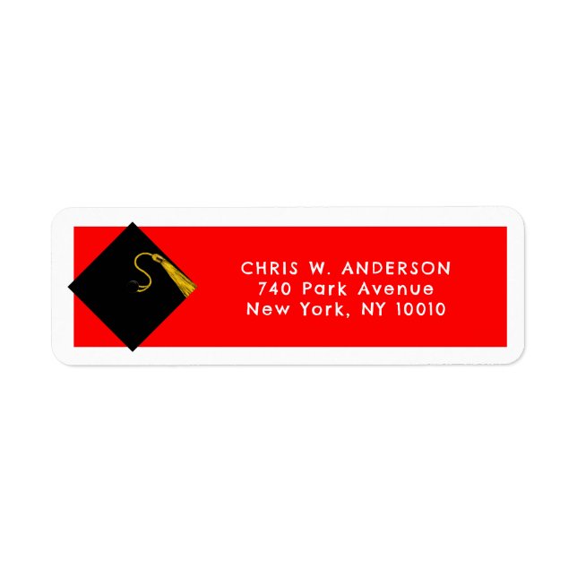Graduation Red Return Address Labels (Front)