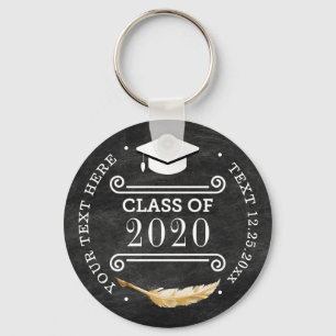 Graduation Retro Chalkboard Personalized Keychain