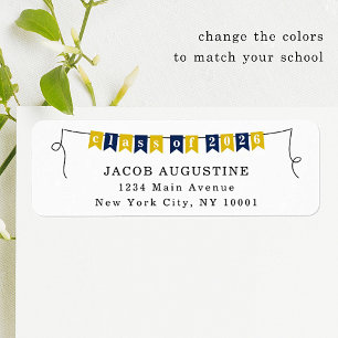 Graduation Return Address Label with School Colors
